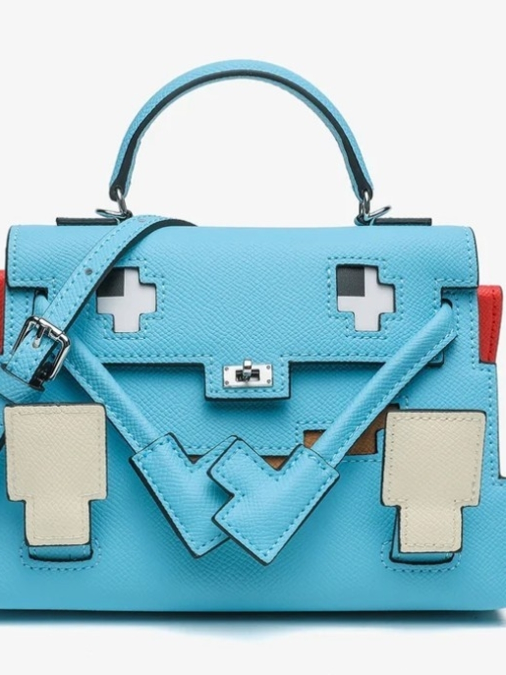 Blue Structured Top-Handle Women’s Satchel